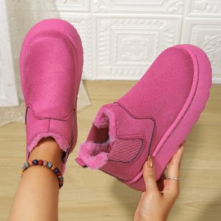 Winter Women Short Plush Warm Snow Boots Casual Shoes Suede Fur Chelsea Ankle Boots Flats Platform Ladies Shoes Botas image 5