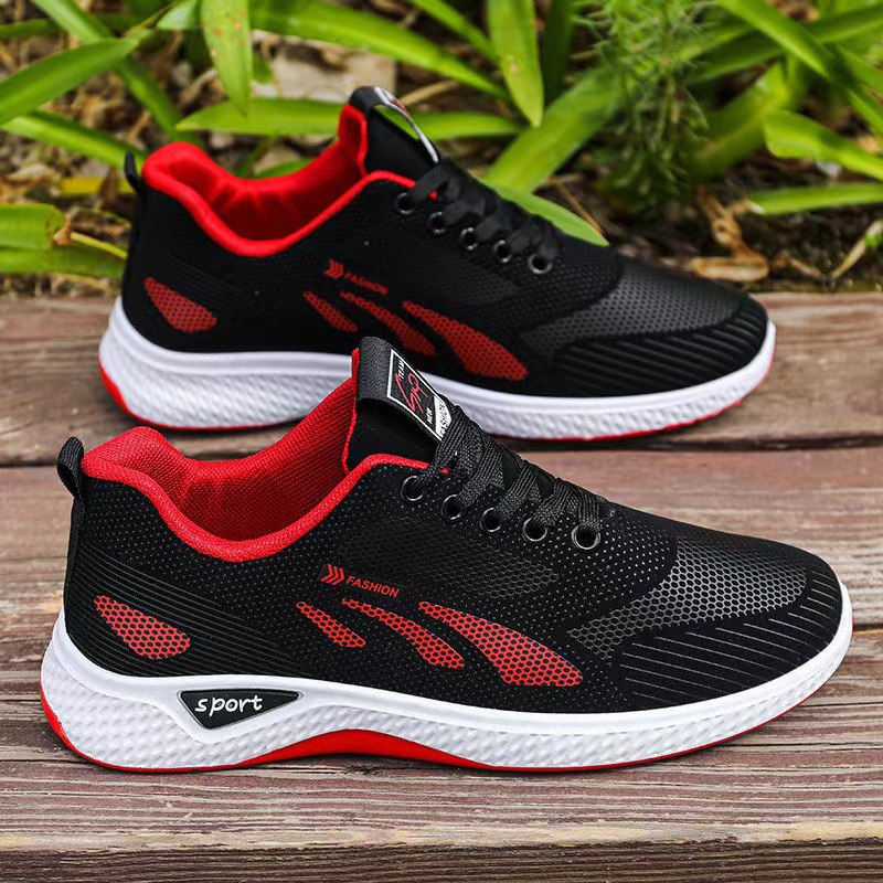 Men's shoes, trendy shoes, spring and summer waterproof and anti slip shoes, casual shoes, soft soled running shoes, black mesh sports shoes for men image 3