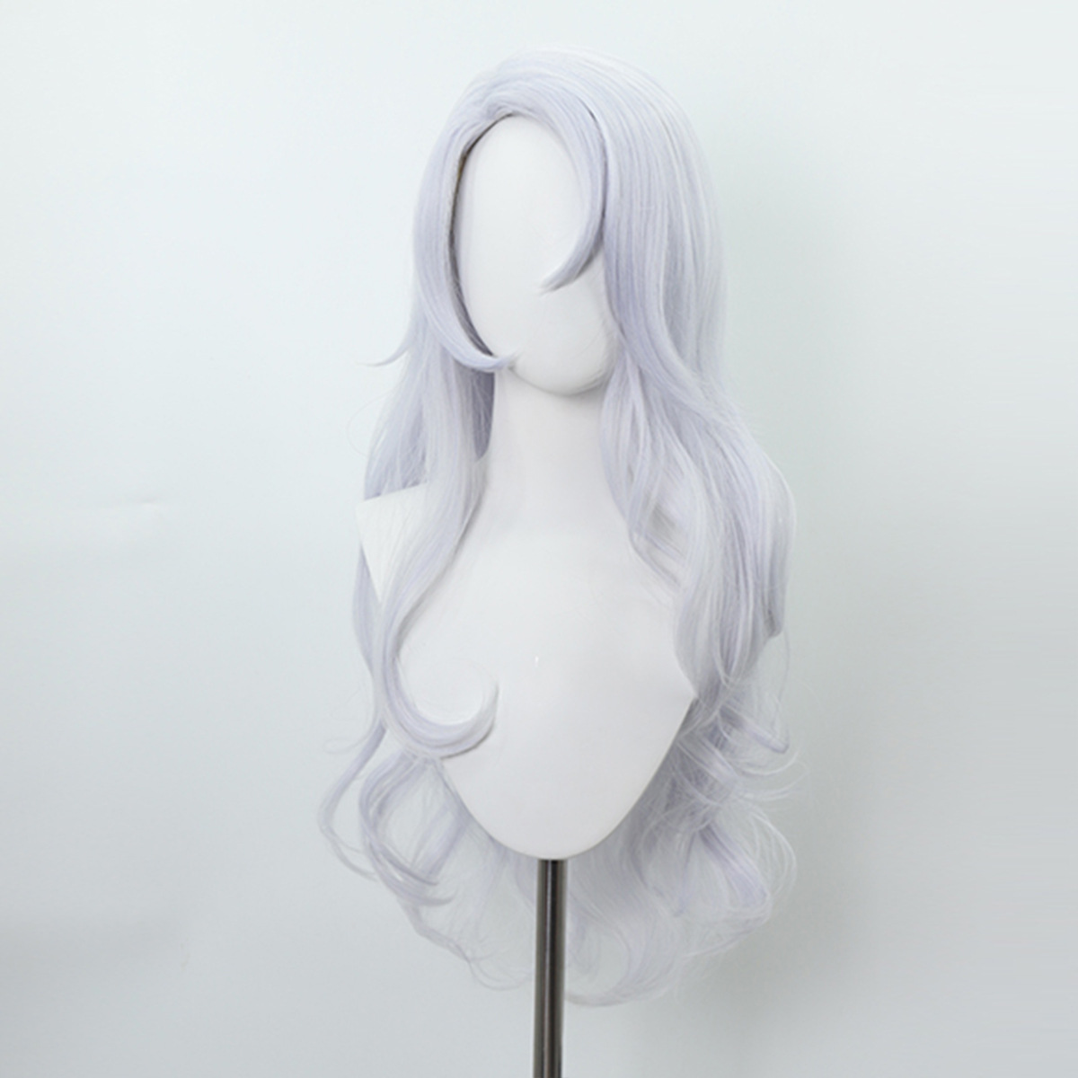 Lavender wig fringe with face-framing layered strands