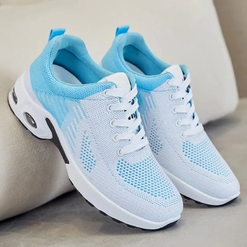 Running Shoes Ladies Breathable Sneakers Summer Light Mesh Air Cushion Women's Sports Shoes Outdoor Lace Up Training Shoes image 7