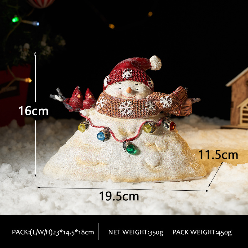 Figuritas de nieve navideñas decorativas para escritorio con luces ambientales tamaño pequeño material resina artículos incluidos regalos navideños