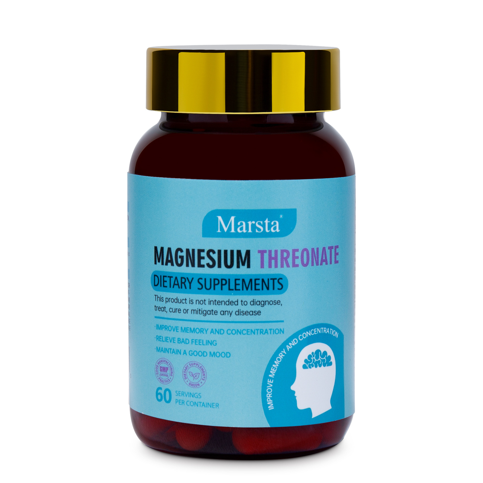Close-up of magnesium threonate capsules in hand, representing the search for a solution to brain fog