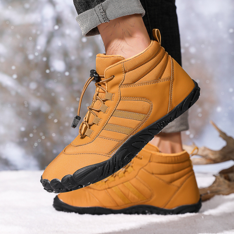 Men's and women's couple's outdoor cotton shoes, non-slip and wear-resistant hiking shoes, warm high-top plus wool boots, cold-resistant hiking shoes image 12