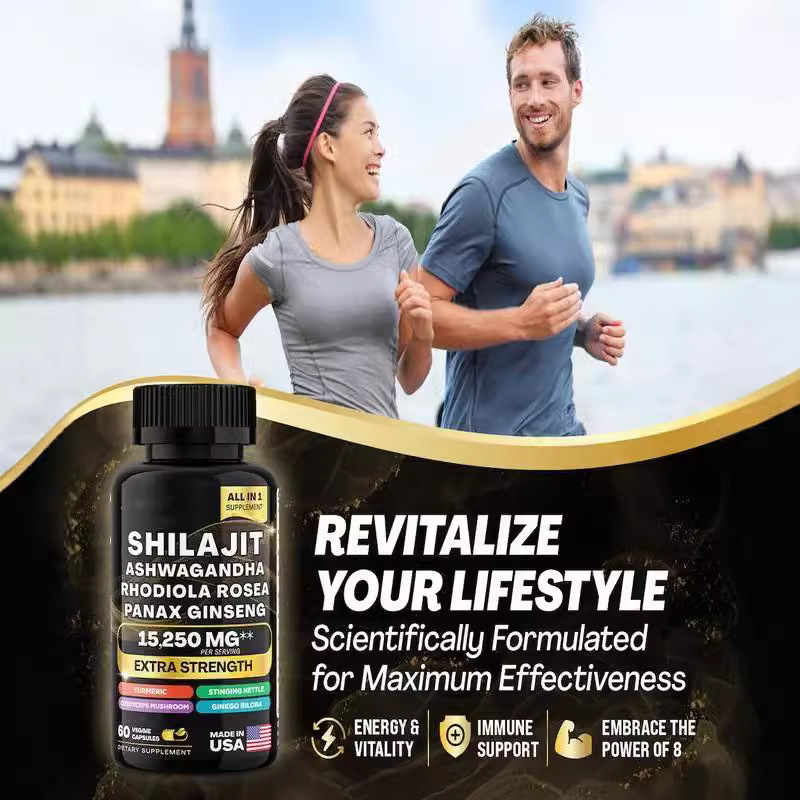 Active couple jogging outdoors with visible energy and vitality — the lifestyle transformation after consistent use