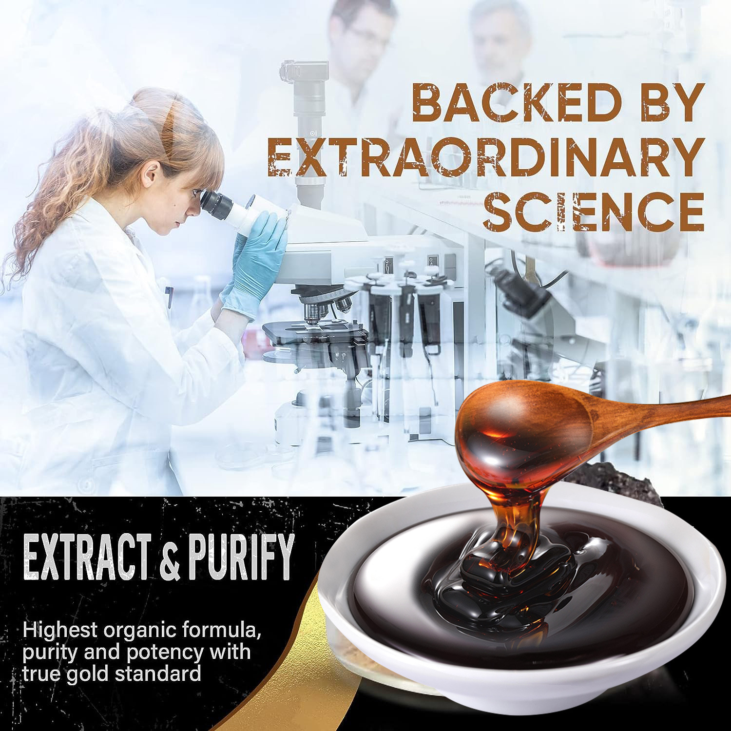 Laboratory scientist with microscope validating extraction purity and scientific rigor