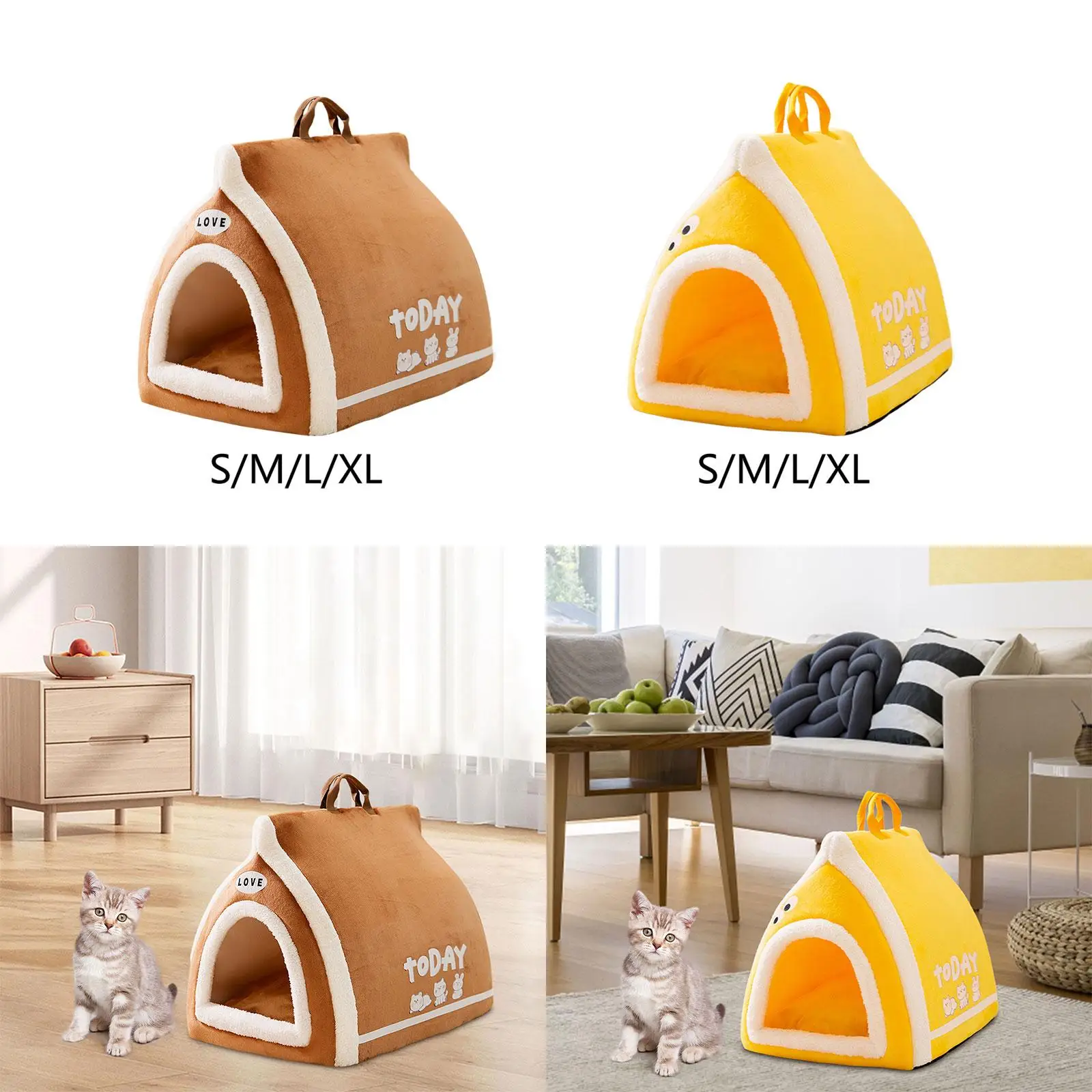 Indoor Pet Tent with Handle Washable 2 in 1 Dog Cat Bed for Kitten Indoor Cats Kittens Small and Medium Sized Dog Pet Supplies