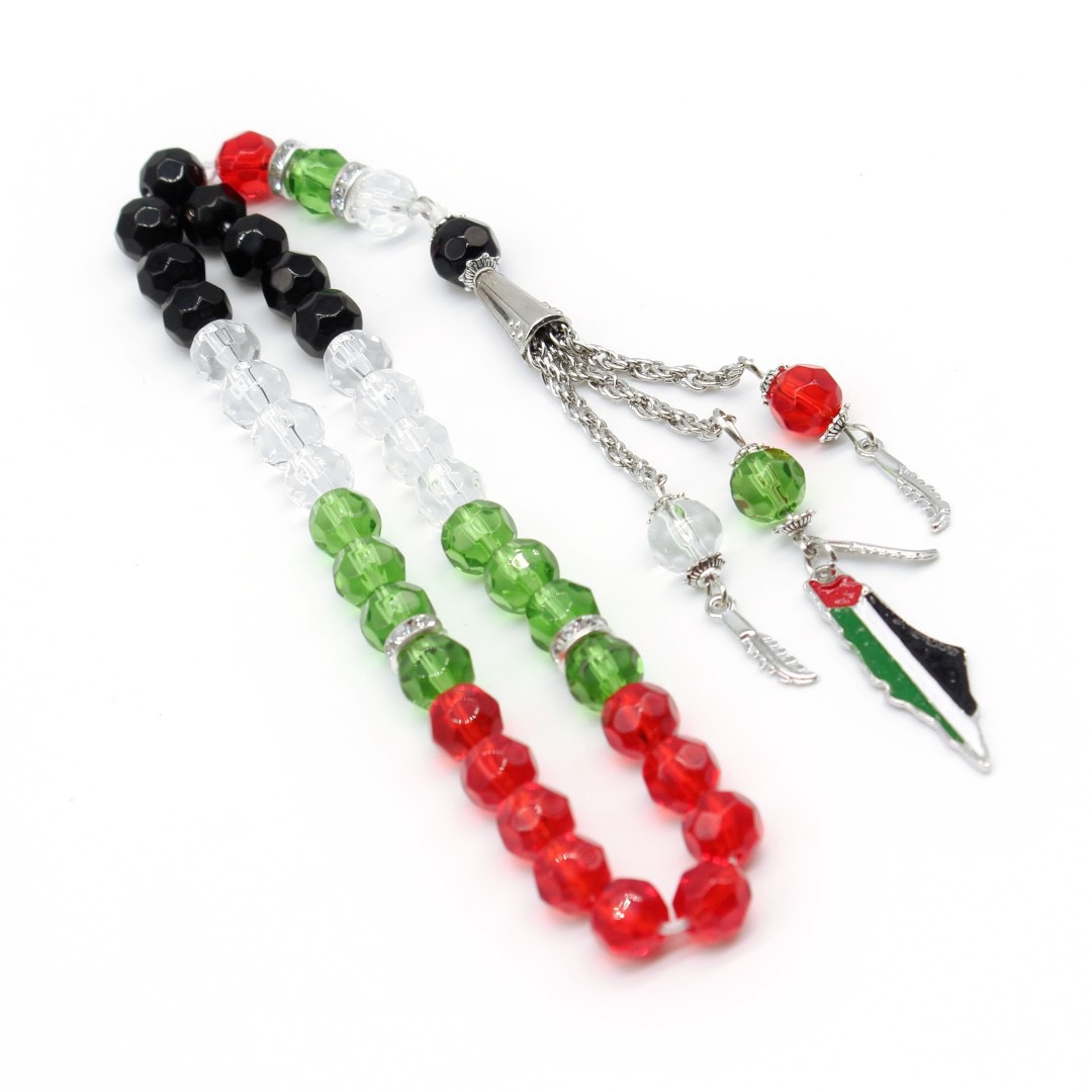 Palestine Crystal Tasbih — 33 Beads