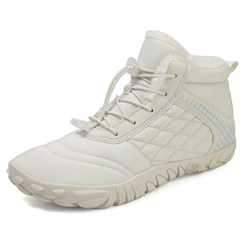 Men's and women's couples outdoor non-slip hiking warm cotton shoes mid-cut wear-resistant plus wool boots cold-resistant hiking shoes image 3