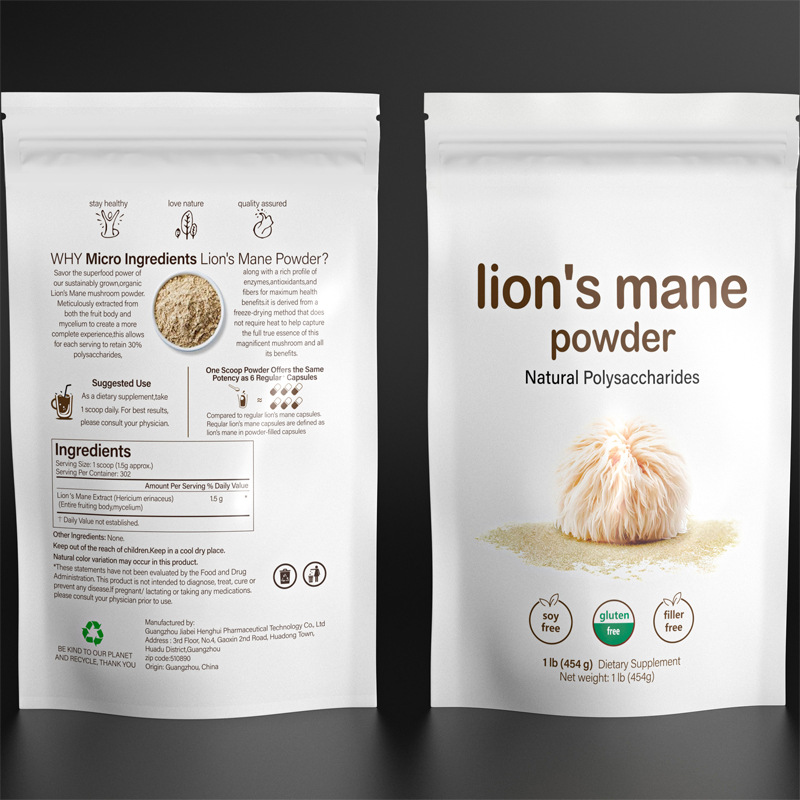 Front and back of resealable pouch showing ingredient panel and 'Why Micro Ingredients' education section