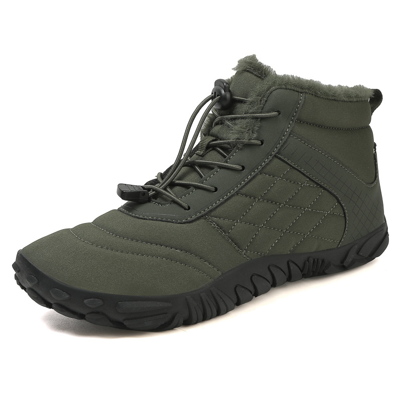Men's and women's couples outdoor non-slip hiking warm cotton shoes mid-cut wear-resistant plus wool boots cold-resistant hiking shoes image 5
