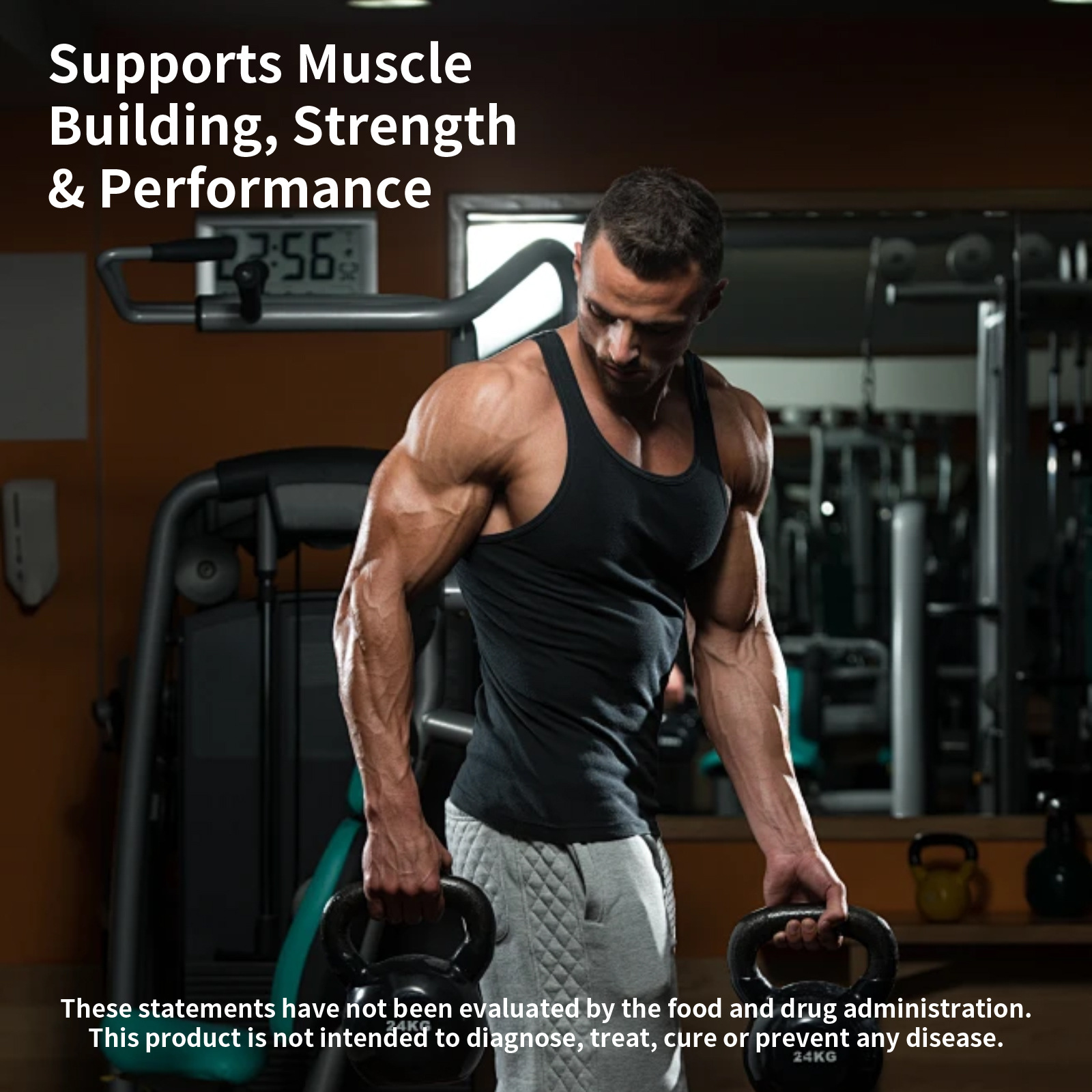 Athlete mid-kettlebell swing, sweat dripping, pushing through a tough set