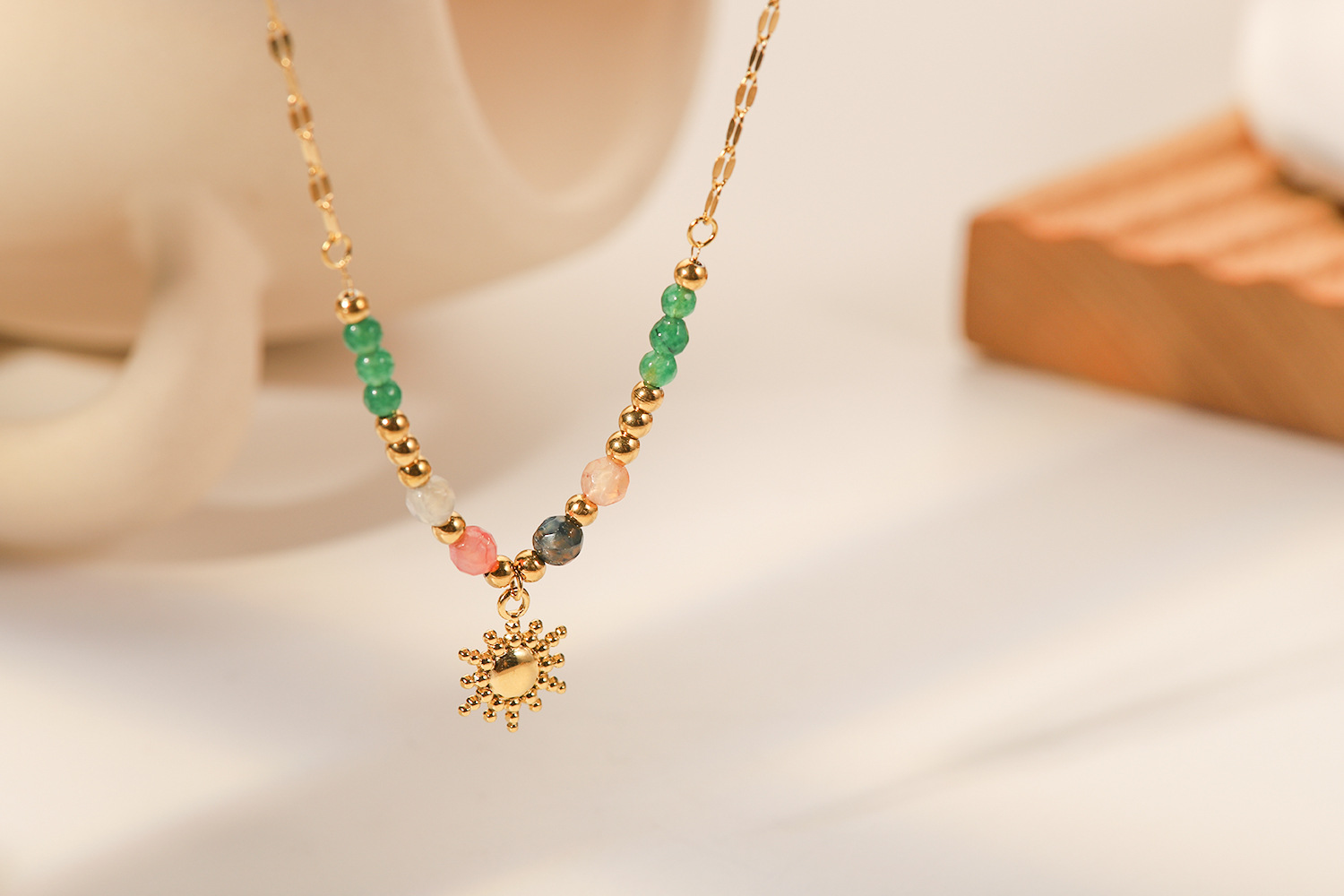sun pendant necklace fashion pendant detail