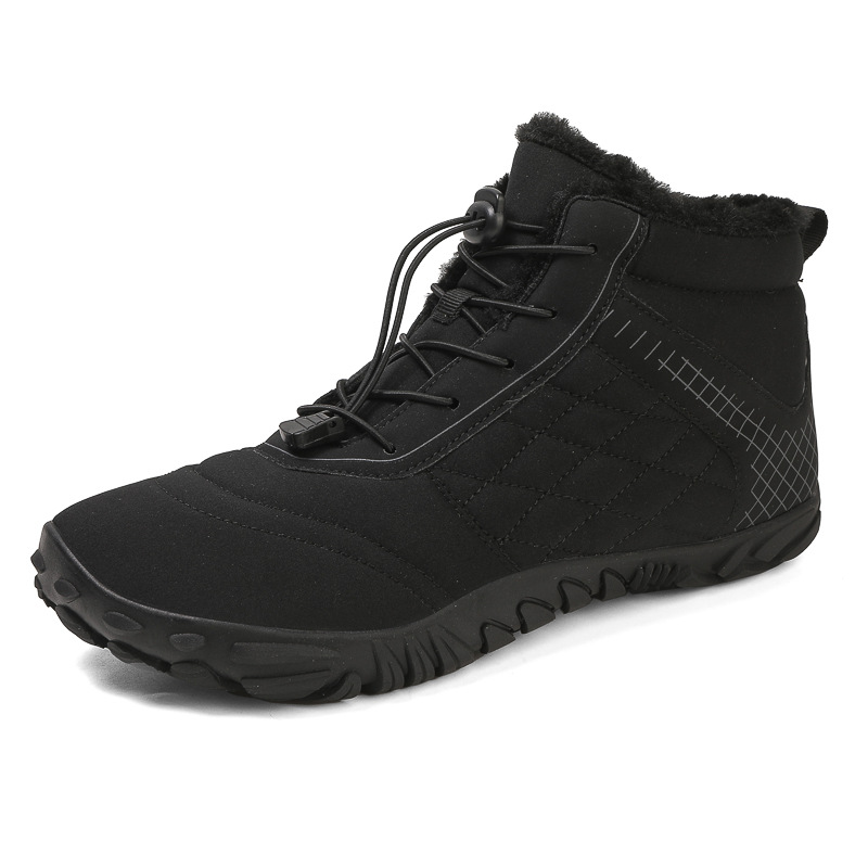 Men's and women's couples outdoor non-slip hiking warm cotton shoes mid-cut wear-resistant plus wool boots cold-resistant hiking shoes image 4