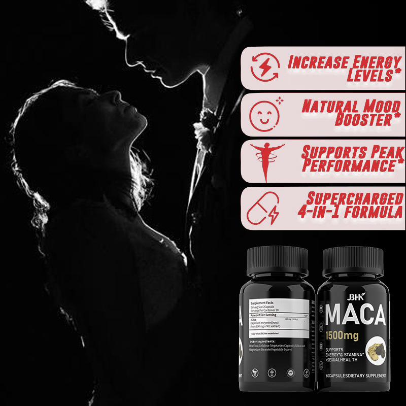 Graphic overlay of a muscular silhouette with callouts for Energy, Mood, Performance, and Supercharged formula