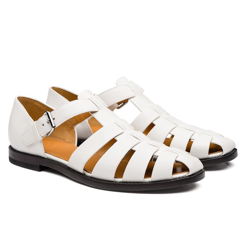 Men's beach shoes with casual toe caps white breathable Roman men's sandals image 9