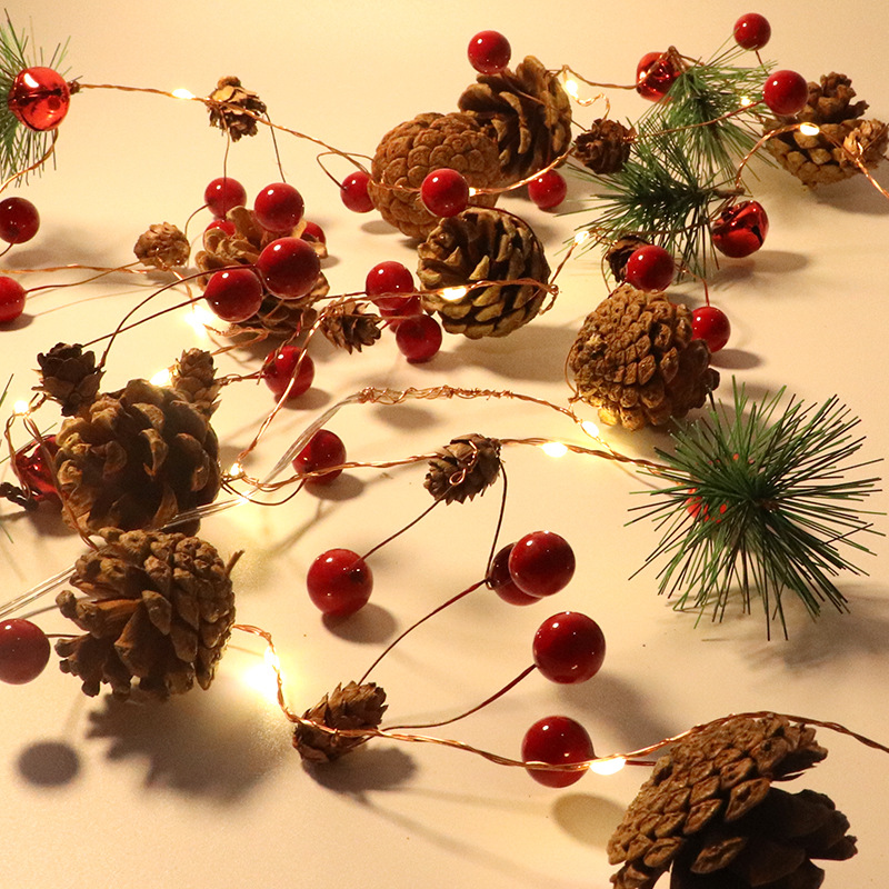 LED Pinecone Light String Small Mulberry Copper Wire Light Creative Flashing Light String Christmas Courtyard Decoration Light String