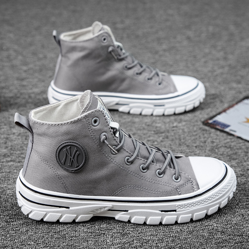 High top canvas shoes Korean style trendy sports and leisure shoes fashionable trendy shoes student board shoes image 3
