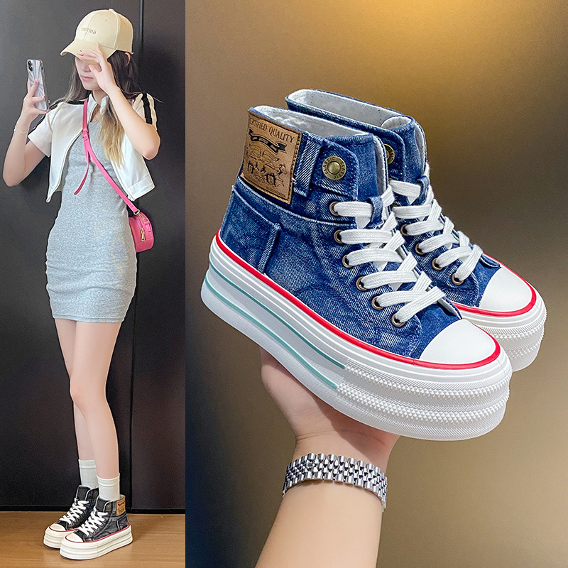 Summer youth cloth shoes high top shoes spring and autumn casual board shoes image 6