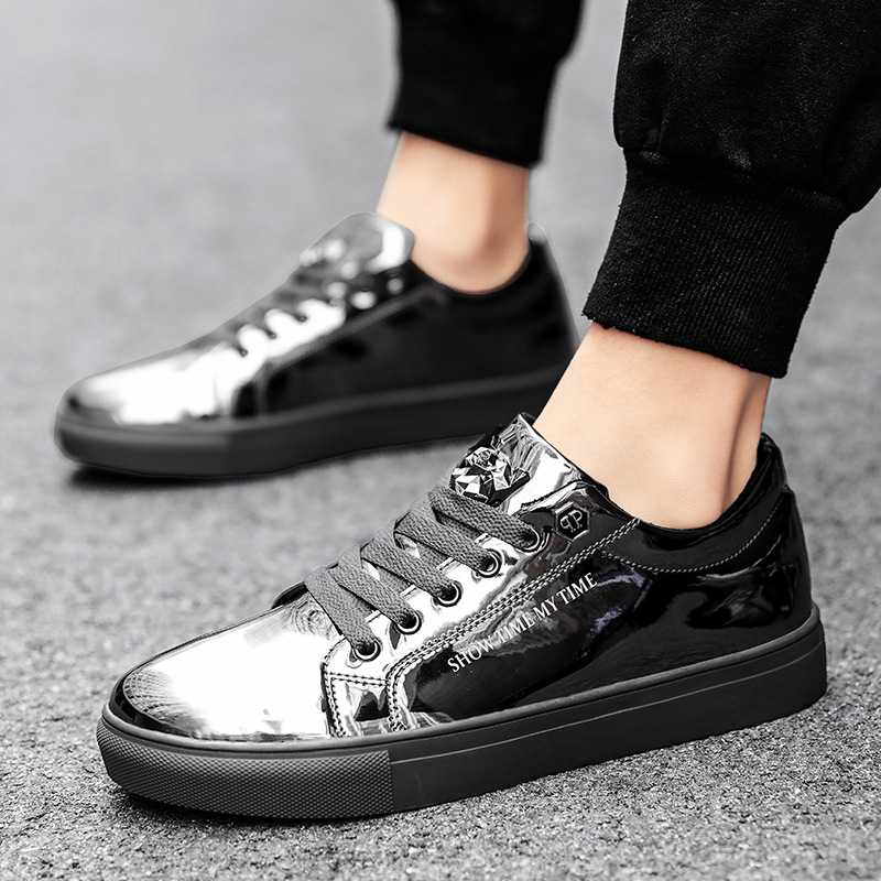 Fashionable board shoes low cut trendy casual sports shoes shiny flat bottomed trendy shoes image 6