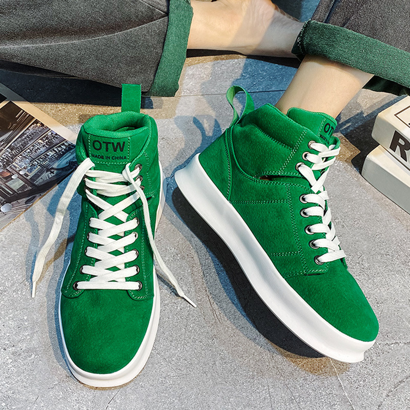 High top suede board shoes Air Force thick sole breathable sports student casual workwear shoes men image 8