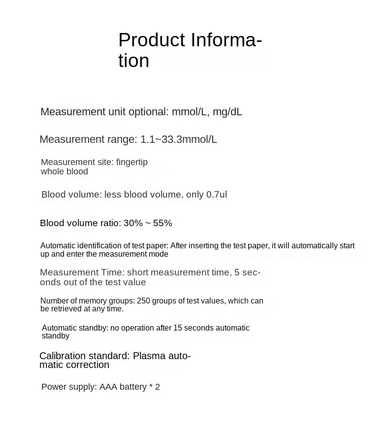 Easy Use  Blood Glucose Meter Glucometer Digital Blood Glucose Meter Glucometre with Blood Glucose Test Strips