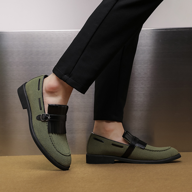 Business formal leather shoes men's soft soled casual shoes British style one foot shoes image 4