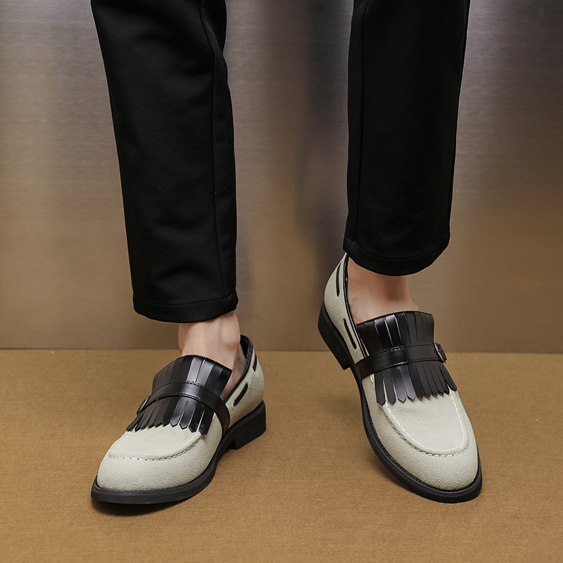 Business formal leather shoes men's soft soled casual shoes British style one foot shoes image 6