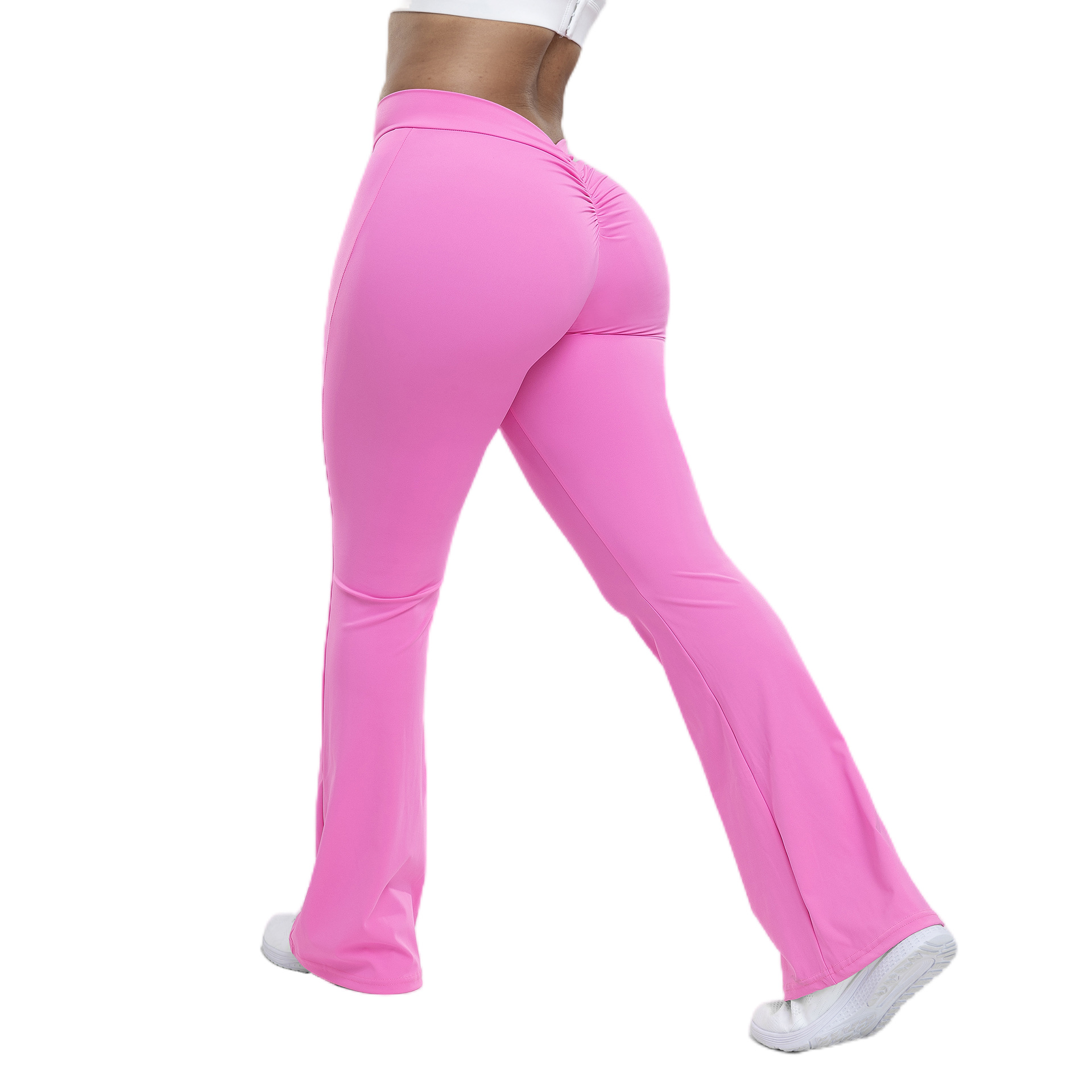 Peach trumpet pants for women, yoga high waisted and hip lifting tight pants, wi - Picture 13 of 20
