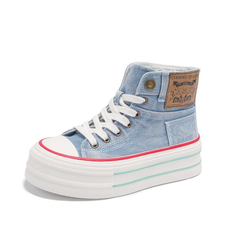 Summer youth cloth shoes high top shoes spring and autumn casual board shoes image 3