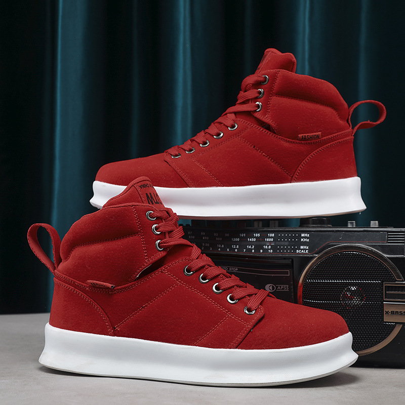 High top suede board shoes Air Force thick sole breathable sports student casual workwear shoes men image 9