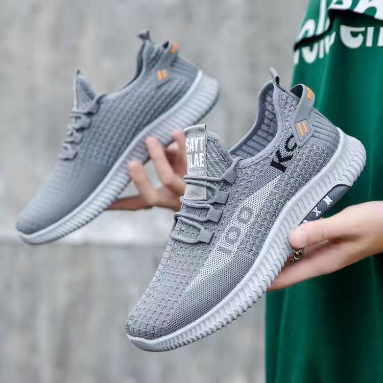 autumn sports shoes with fly woven mesh breathable running shoes for youth Korean version lightweight soft sole comfortable men's shoes image 5