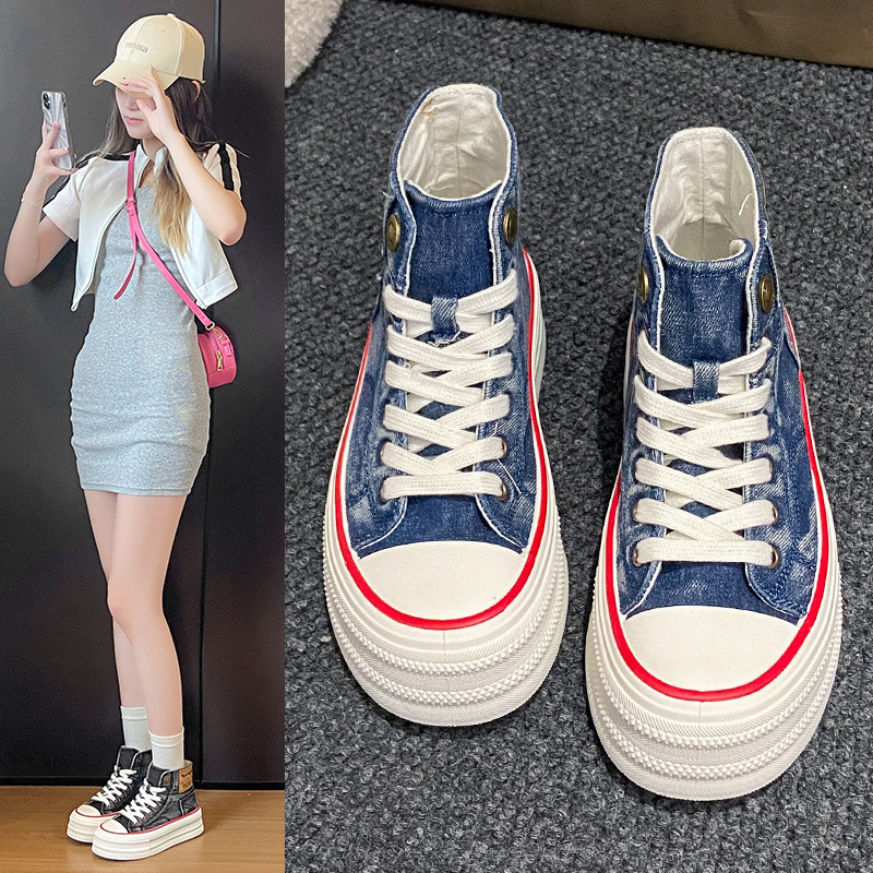 Summer youth cloth shoes high top shoes spring and autumn casual board shoes image 7