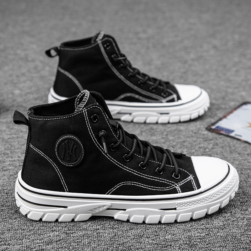 High top canvas shoes Korean style trendy sports and leisure shoes fashionable trendy shoes student board shoes image 4