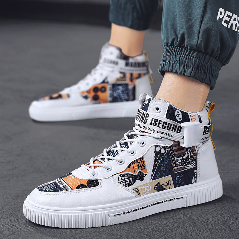 Spring men's trendy shoes, black high top shoes for teenagers, sports shoes for boys, junior high school students, and men's adobe shoes image 6