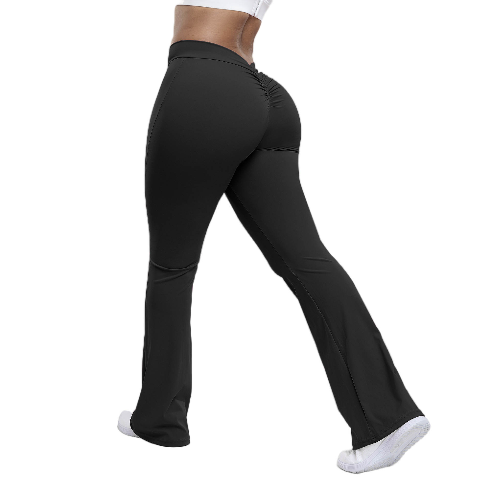 Peach trumpet pants for women, yoga high waisted and hip lifting tight pants, wi - Picture 12 of 20