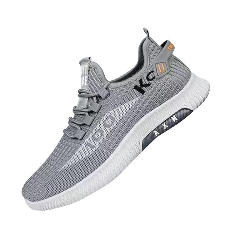 autumn sports shoes with fly woven mesh breathable running shoes for youth Korean version lightweight soft sole comfortable men's shoes