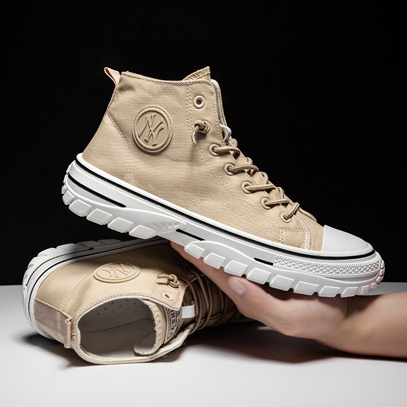 High top canvas shoes Korean style trendy sports and leisure shoes fashionable trendy shoes student board shoes image 6