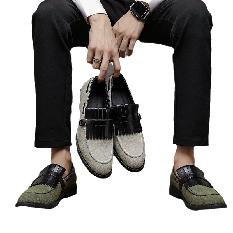 Business formal leather shoes men's soft soled casual shoes British style one foot shoes image 3
