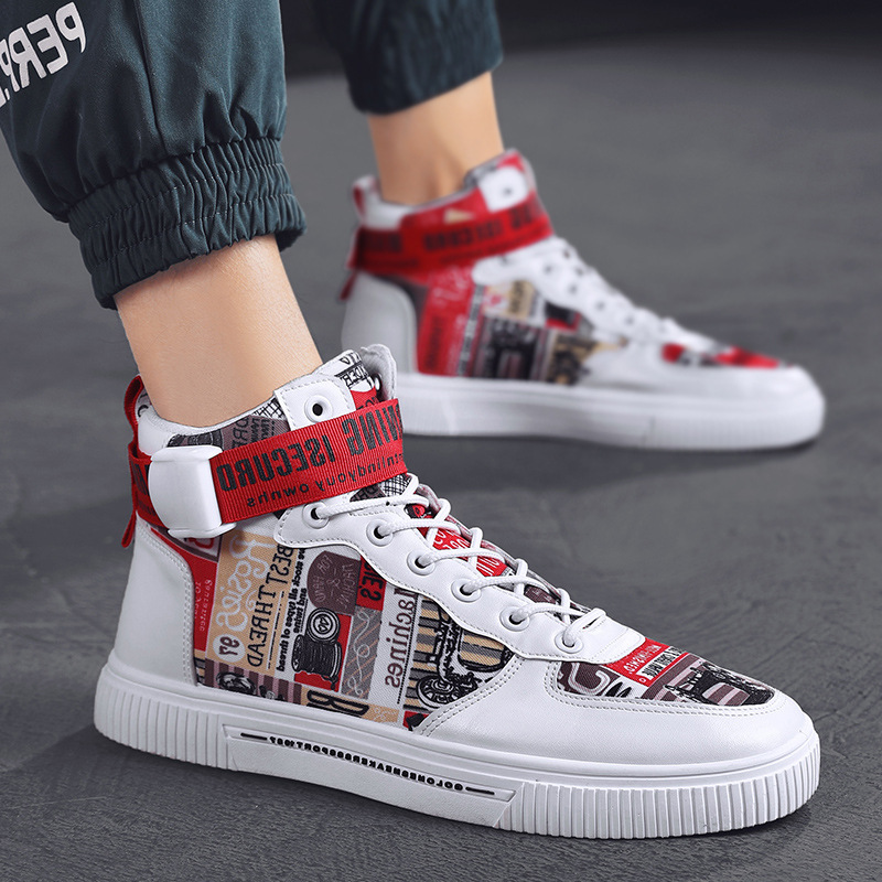 Spring men's trendy shoes, black high top shoes for teenagers, sports shoes for boys, junior high school students, and men's adobe shoes image 9