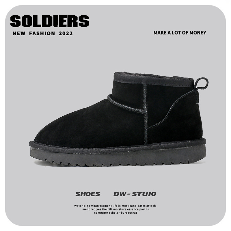 Snow boots for women warm fur integrated short tube boots with thick fleece and anti slip properties image 5