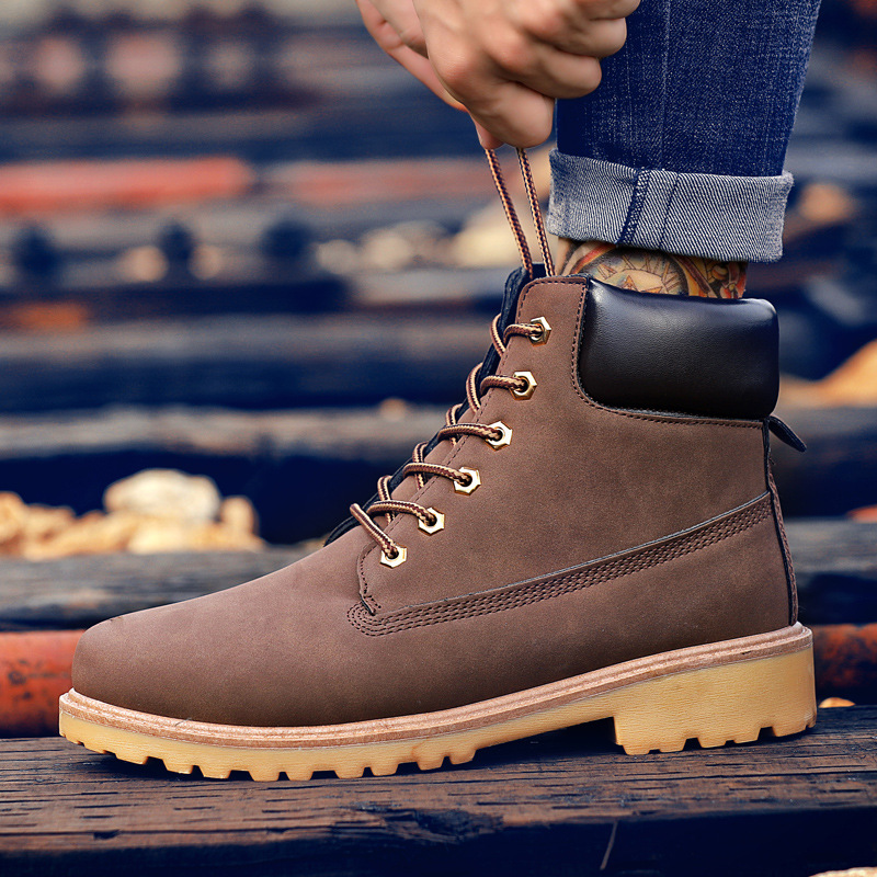 Fashionable high top Martin boots for men casual Baotou workwear shoes autumn and winter men's boots image 8