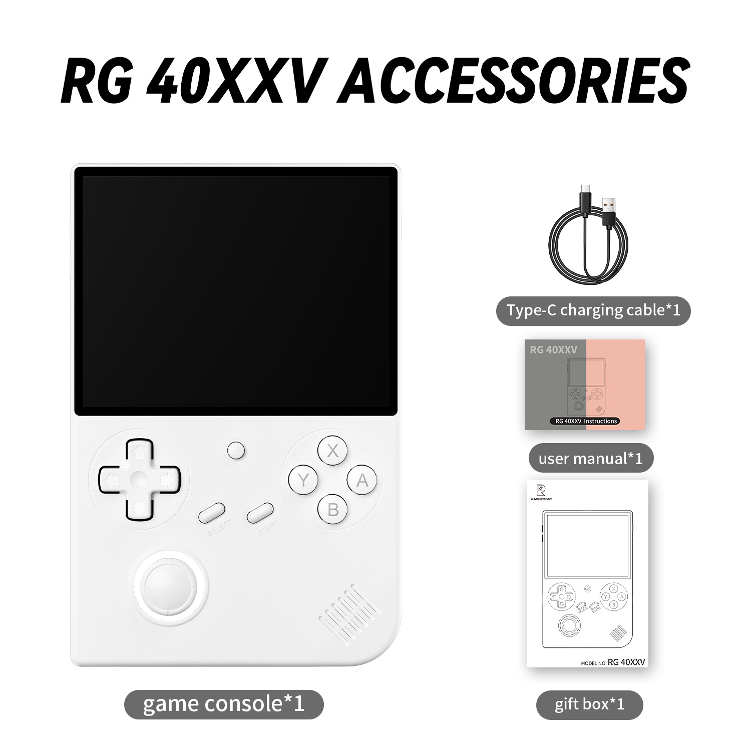 ANBERNIC's new RG40XXV vertical version retro portable handheld game console with lighting effect