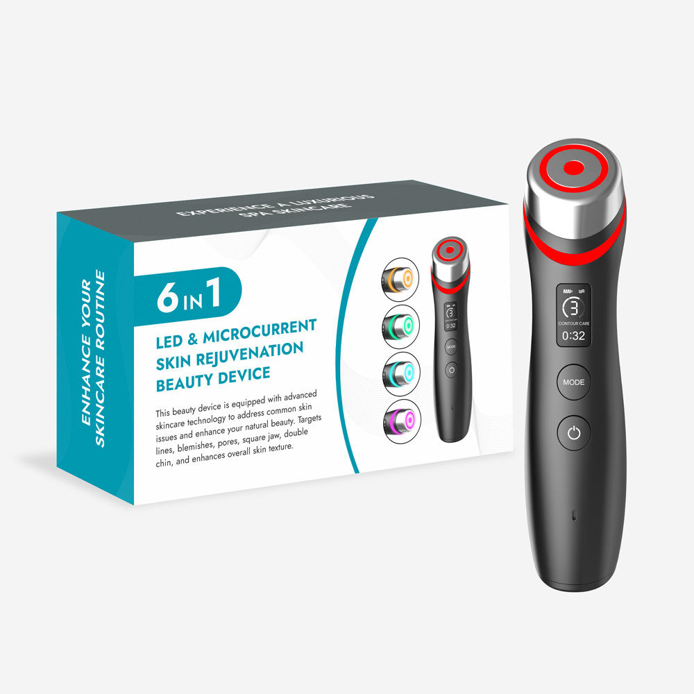 Microcurrent vibration massager red blue light water light pore beauty device