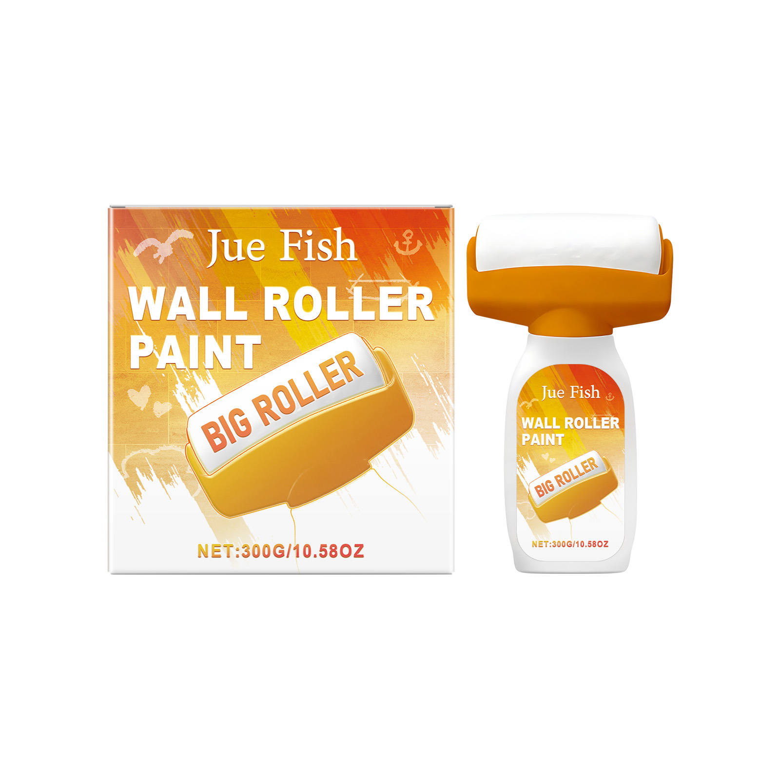 White repair paste bottle with broad roller surface