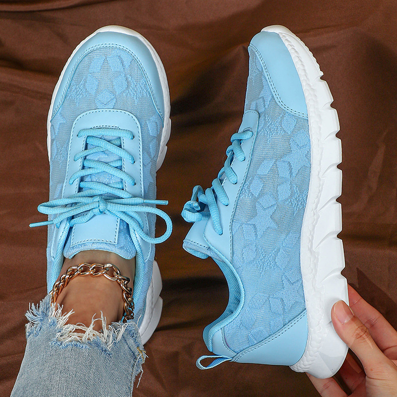 White shoes breathable lightweight casual sports women's shoes soft soled running shoes image 10