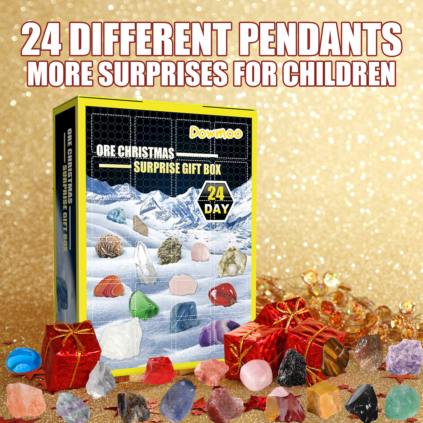 Transparent mineral organizer used as keepsake display