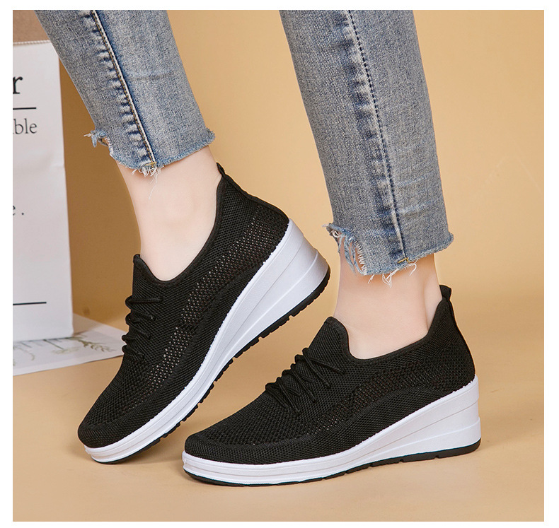 Women’s Inner Height Mesh Shoes – Breathable Non-Slip Casual Sneakers
