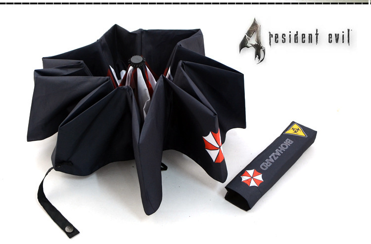 智贝描述图：厂家推荐 生化危机防风动漫伞 规格齐全 三折晴