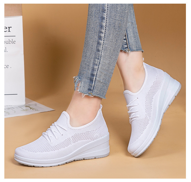 Women’s Inner Height Mesh Shoes – Breathable Non-Slip Casual Sneakers