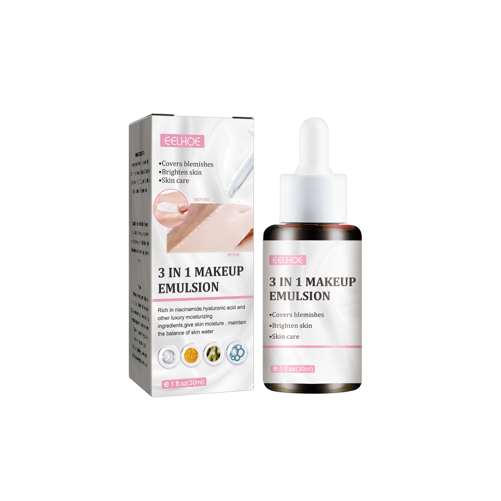 3-In-1 No Makeup Cream Bare Base No Fake White Moisturizing 